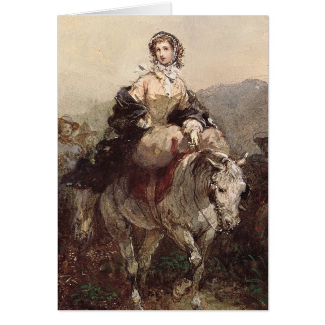 Jonge vrouw op een paard (Voorkant)