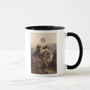 Jonge vrouw op een paard mok