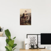 Jonge vrouw op een paard poster (Thuiskantoor)