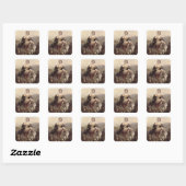 Jonge vrouw op een paard vierkante sticker (Vel)