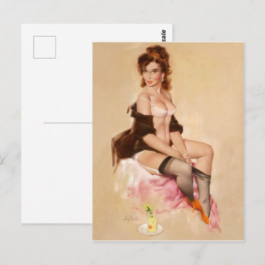 Jonge vrouw portret briefkaart (Voorkant / Achterkant)