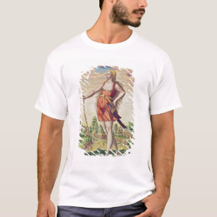 Jonge vrouw van een naburige stam naar de t-shirt