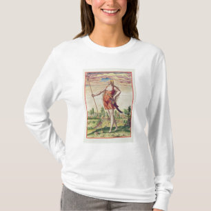Jonge vrouw van een naburige stam naar de t-shirt