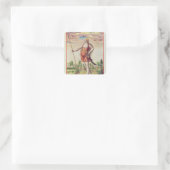 Jonge vrouw van een naburige stam naar de vierkante sticker (Tas)