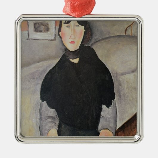 Jonge Vrouw van het Volk Metalen Ornament (Voorkant)