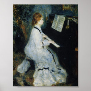 Jonge vrouw van Renoir bij Piano Poster