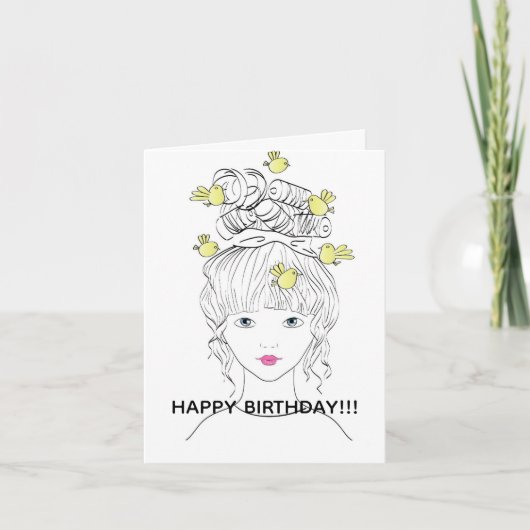 JONGE VROUW VERJAARDAG KAART (Voorkant)
