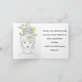 JONGE VROUW VERJAARDAG KAART (Binnen)