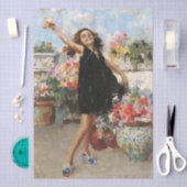 Jonge vrouw viert overwinning (Vincenzo Irolli) Tissuepapier (Craft)