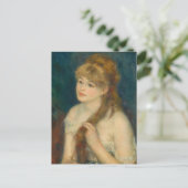 Jonge Vrouw Vlechten Haar Haar Door Renoir Briefkaart (Staand voorkant)