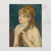 Jonge Vrouw Vlechten Haar Haar Door Renoir Briefkaart (Voorkant)