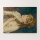 Jonge Vrouw Vlechten Haar Haar Door Renoir Legpuzzel (Horizontaal)
