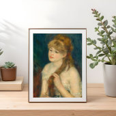 Jonge vrouw vlechten haar haar, Renoir Fine Art Poster