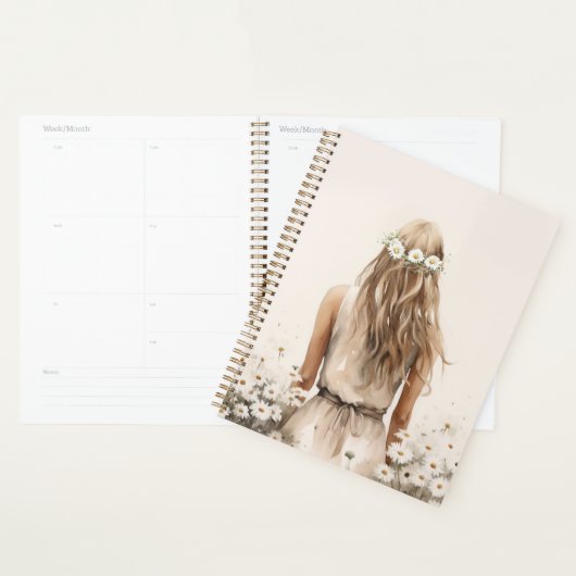 Jonge Vrouw Waterverf in Daisy Field Planner (Display)