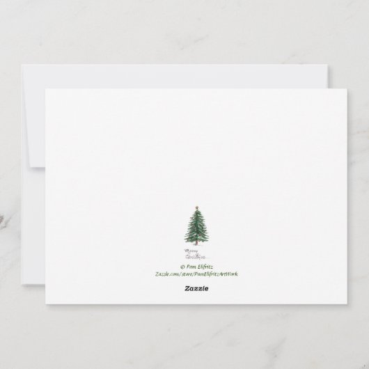 jonge vrouw wordt gerustgesteld door haar poedel s feestdagenkaart (Achterkant)