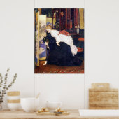 Jonge vrouwen die Japanse objecten bekijken Poster (Keuken)