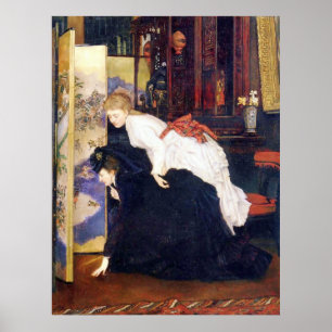 Jonge vrouwen die Japanse objecten bekijken Poster