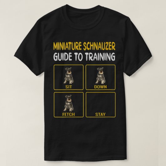Jonge vrouwen funny Miniature Schnauzer Guide to T T-shirt (Design voorkant)