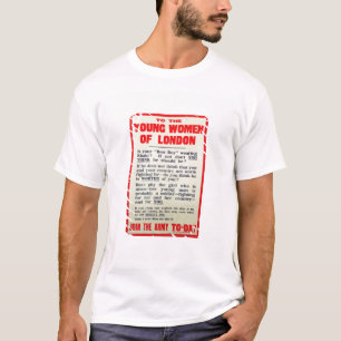 Jonge vrouwen in Londen, poster voor rekrutering, T-shirt