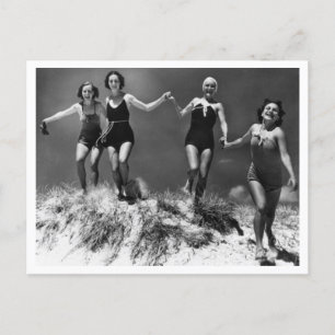 Jonge Vrouwen Zand Duin Fotografie 1935 Briefkaart