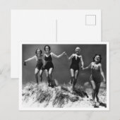 Jonge Vrouwen Zand Duin Fotografie 1935 Briefkaart (Voorkant / Achterkant)