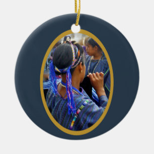 Jonge Weavers van Atitlan Keramisch Ornament