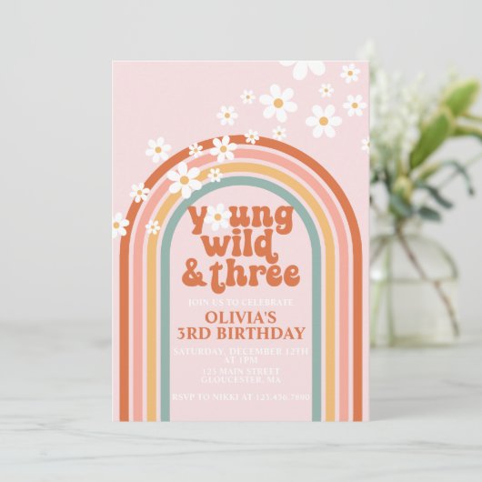 Jonge Wild Drie Groovy-regenboogjaren, derde verja Kaart (Staand voorkant)