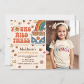 Jonge Wild Drie Retro Regenboog 3e Verjaardag Foto Kaart (Voorkant)