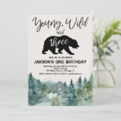 Jonge Wild Drie verjaardagsjongen rustige buitensh Kaart (Staand voorkant)