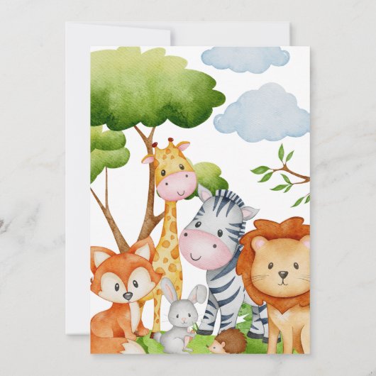 Jonge Wild en Drie Derde 3e Verjaardag Uitnodiging (Achterkant)