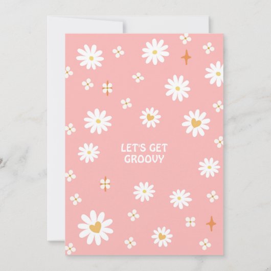 Jonge Wild en drie Groovy Pink Peach Verjaardag Kaart (Achterkant)