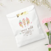 Jonge Wild en drie gunstzak Boho Feathers Bedankzakje (Gezegeld)