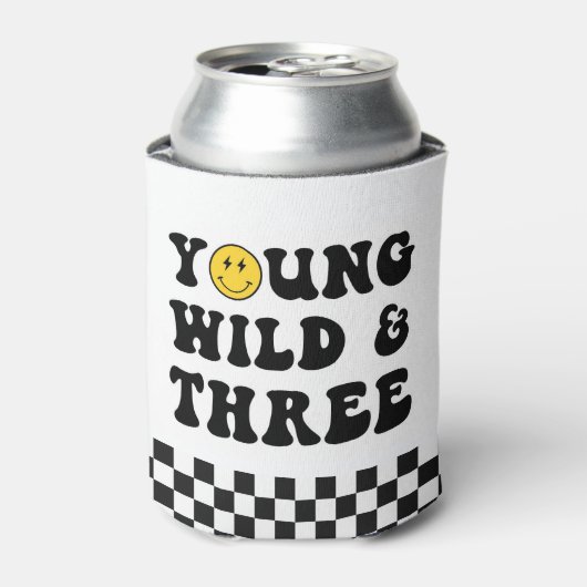 Jonge Wild en Drie Jongen 3e Verjaardag Blikjeskoeler (Blikje Voorkant)