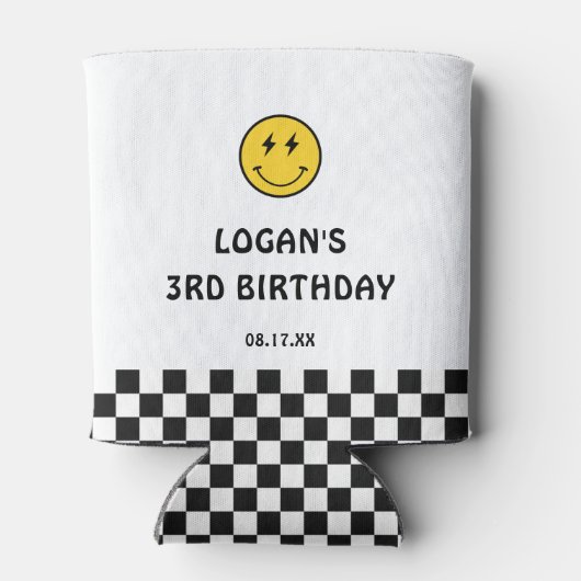 Jonge Wild en Drie Jongen 3e Verjaardag Blikjeskoeler (Achterkant)