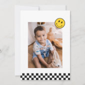 Jonge Wild en Drie Jongen 3e Verjaardag Foto Kaart (Achterkant)