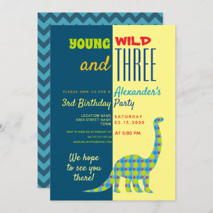 Jonge Wild en Drie jongen 3rd Birthday Kaart