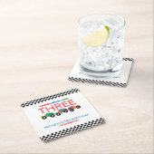 Jonge Wild en Drie Monster Truck Jongen Verjaardag Kartonnen Onderzetters (Insitu)