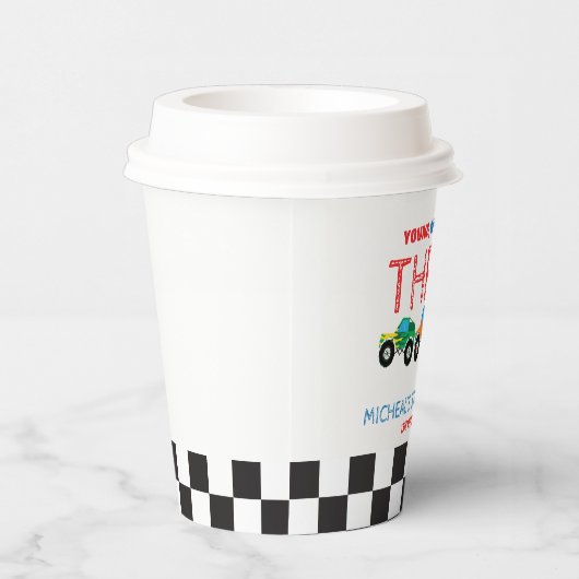 Jonge Wild en Drie Monster Truck Jongen Verjaardag Papieren Bekers (Rechts)