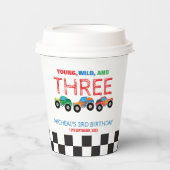 Jonge Wild en Drie Monster Truck Jongen Verjaardag Papieren Bekers (Voorkant)