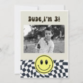 Jonge Wild en Drie Retro Jongens 3e Verjaardag Kaart (Achterkant)