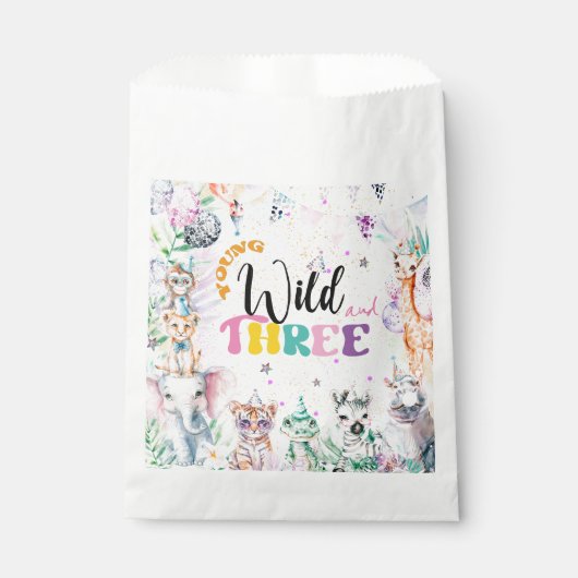 Jonge Wild en Drie Safari Dieren Meisje Verjaardag Bedankzakje (Voorkant)
