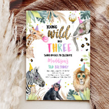 Jonge Wild en Drie Safari Party Dieren Verjaardag