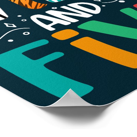 Jonge Wild en vijf grappige 5e verjaardag meisje j Poster (Hoek)