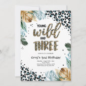 Jonge wilde dieren en drie Oerwouden luipaarden, a Kaart (Voorkant)