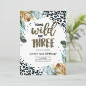 Jonge wilde dieren en drie Oerwouden luipaarden, a Kaart (Staand voorkant)