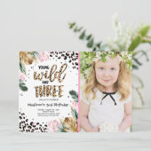 Jonge wilde dieren en drie Oerwouden luipaarden, a Kaart (Staand voorkant)