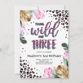 Jonge wilde dieren en drie Oerwouden luipaarden, a Kaart (Voorkant)