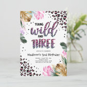 Jonge wilde dieren en drie Oerwouden luipaarden, a Kaart (Staand voorkant)