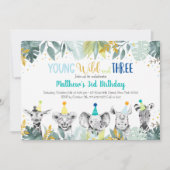 Jonge wilde dieren en drie-partijendieren: "blauwe kaart (Voorkant)