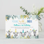 Jonge wilde dieren en drie-partijendieren: "blauwe kaart (Staand voorkant)